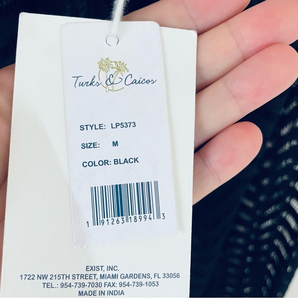 ๐๏ธ NWT Turks & Caicos Crochet Black Beach Cover-Up Pants โ Size M ๐ค๐ - Picture 6 of 12